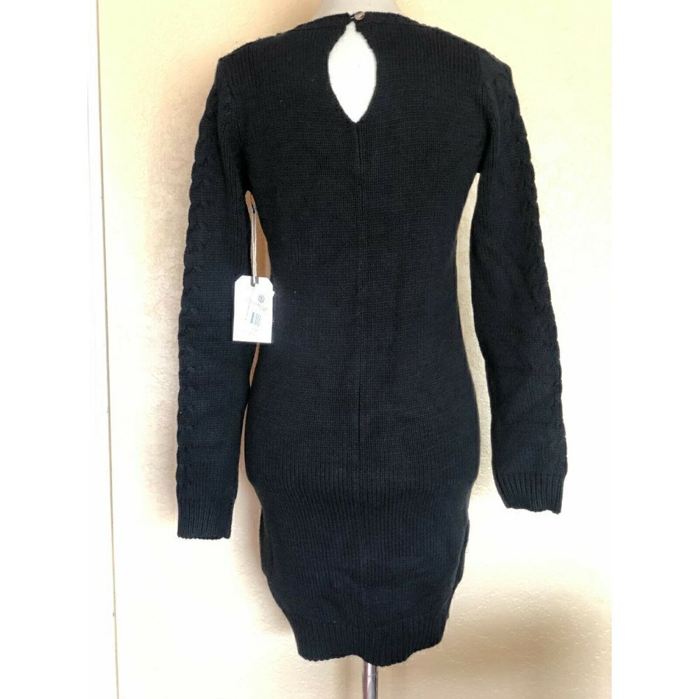 Element Women's Black Cable knit My Love Sweater Dress Size M L - Picture 12 of 12